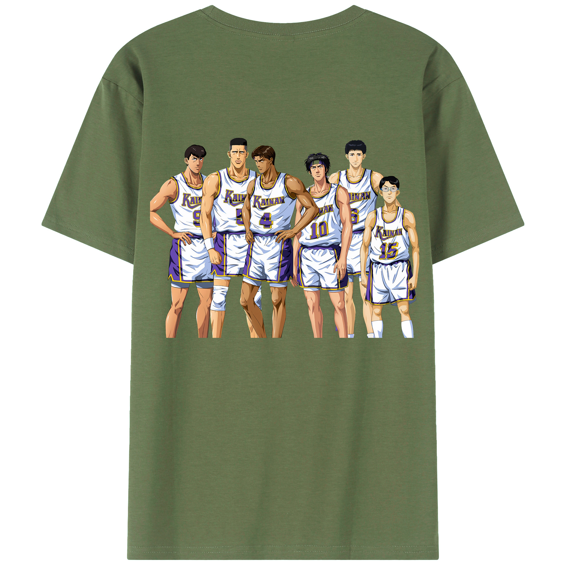 （画像用） SLAM DUNK／スラムダンク 綿100％ メンズ半袖Tシャツ（バックプリント） 通気性